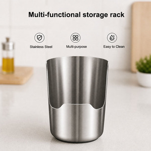 <span class=keywords><strong>Porte</strong></span>-ustensiles de cuisine 2 en 1 en acier inoxydable, support multifonctionnel pour couvercles de casseroles, spatules, planches à découper pour la cuisine à domicile - Product Image 3