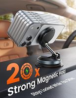Support de téléphone de voiture avec charge sans fil, charge rapide 15W, rotation à 360°, ventouse pour tableau de bord et pare-brise, universel