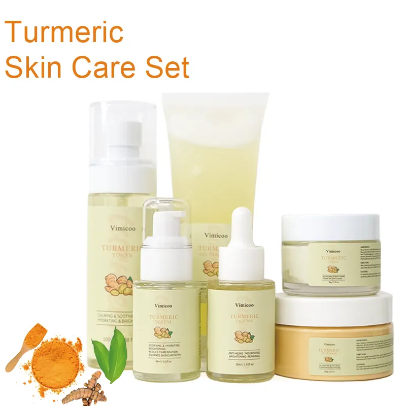 Classic Beauty Products Wholesale Private Label Whitening Anti Acne Aging Vitamin CTurmeric Skin Care Set