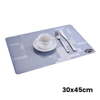 Napperons rectangulaires en PVC RNPT Starry Silver 30x45cm, aspect texturé subtil, coins arrondis, pour tables de restaurant