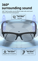 Lunettes intelligentes avec haut-parleurs intégrés, commande tactile, audio HD, réduction du bruit, longue durée de vie de la batterie pour le bureau et l'extérieur