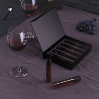 Bouteille de vin en verre rond avec couvercle en plastique, bouteille avec couvercle en plastique, boîte cadeau personnalisée, 50ml, 100ml