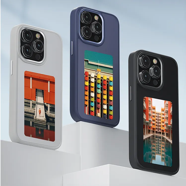 Étui pour téléphone portable Smart NFC Display DIY pour iPhone 13 Display Pictures PC Hard Back Ink Phone Case pour iPhone 15Pro Max