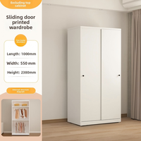 Armoire Pliante Moderne en Acier de Luxe Simple avec Design Écologique, 2 Étagères, Portable pour Rangement de Chambre d'Appartement