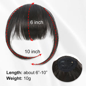 Julianna Private Label resistente al calore naturale grande onda riccia Kanekalon all'ingrosso Clip sintetica capelli lisci frange frangia - Product Image 2