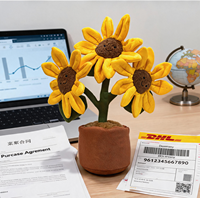 Vente en gros Royaume-Uni : Peluche Tournesol Amuseable Super Douce 35 cm, en Coton PP Lavé, Plante en Pot Créative, Décoration d'Intérieur Esthétique et Apaisante