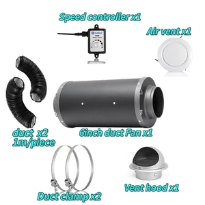 Kit de ventilateur de gaine <span class=keywords><strong>silencieux</strong></span> de 6 pouces pour grenier, ventilateur <span class=keywords><strong>extracteur</strong></span> à flux mixte pour sous-sol avec <span class=keywords><strong>silencieux</strong></span> et contrôle de vitesse - Product Image 2