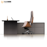 Bureau de direction moderne de luxe pour PDG et directeurs, table de patron en bois certifiée CE