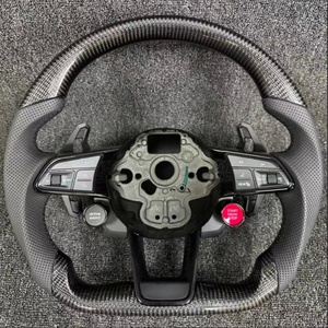 Volant sport en cuir et fibre de carbone à fond plat pour Volkswagen <span class=keywords><strong>Golf</strong></span> 7 75 GTI GTD <span class=keywords><strong>GTE</strong></span> R Polo GTI Tiguan Passat - Product Image 6