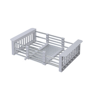 Égouttoir à vaisselle extensible en acier inoxydable pour évier de cuisine, panier de drainage pour légumes, pour comptoir et évier - Product Image 3
