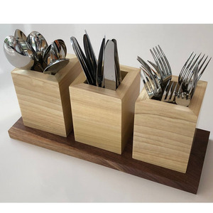 JUNJI Decorazioni <span class=keywords><strong>per</strong></span> la Casa, Set di Utensili in Legno con Scatola Portaoggetti, Organizzatore Rustico <span class=keywords><strong>per</strong></span> <span class=keywords><strong>Cucina</strong></span>, Portatovaglioli, Portapiatti e Portautensili - Product Image 2