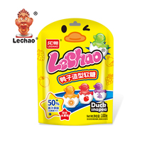 Bonbons gélifiés en forme de canard 3D OEM ODM, saveur fruitée halal, bonbons mous, marque privée, bonbons en gelée en sachet de 100g