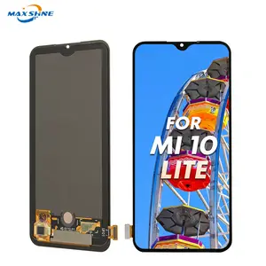 小米10 Lite 5G原装有机发光二极管薄膜晶体管液晶显示屏，小米10 lite 5g带指纹的显示器替换触摸屏