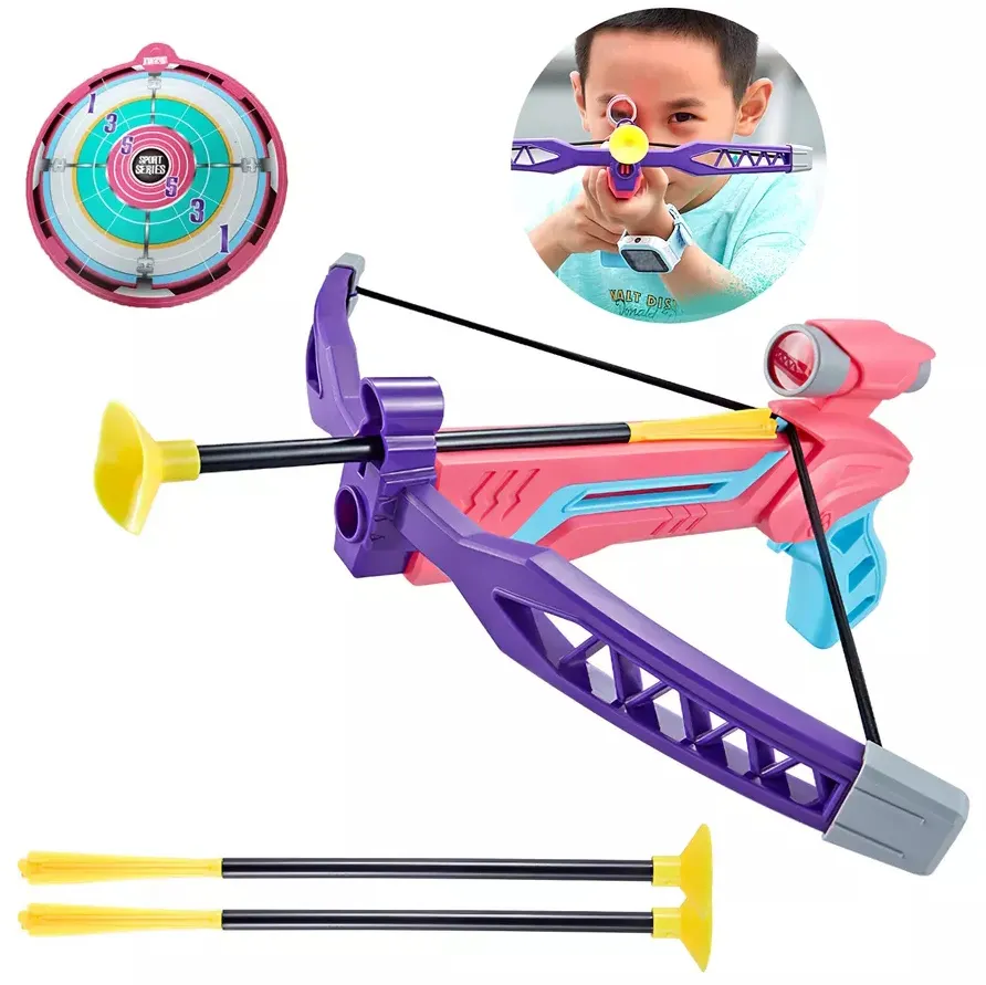 Hot Sale Kids Plastic Bow And Arrow Gun Toys Crossbows Gun Toy Safety Kids Shooting Target Game