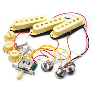 Ivory Electric Guitar Wiring Harness Prewired with Pickup and 5-way Switch 2T1V SSS Pickup for ST Guitar