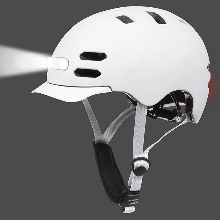 Customized Logo Mtv 23 White Lighting Scooter Led Helmet Road Bike Bike helmet