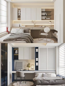 Ensemble de rangement pour <span class=keywords><strong>chambre</strong></span> d'enfant en bois tatami moderne minimaliste, design bleu et blanc, hypoallergénique, extensible, utilisation scolaire, directement de l'usine - Product Image 2