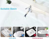 Grifo Mezclador de Lavabo de Baño de Estilo Victoriano Tradicional Maynosi, Monomando, con Caños Flexibles, Cromado Pulido