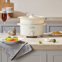 Casserole électrique multifonctionnelle avec cuiseur vapeur et hotpot électrique domestique, poêle électrique portable antiadhésive