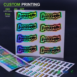 Customizable Holographic PET <strong>Stickers</strong> with Bold Bubble Text for <strong>Skate</strong> Brand and Street Fashion Branding logo Design <strong>Sticker</strong> - Product Image 1