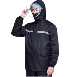 Traje Impermeable Reflectante <span class=keywords><strong>de</strong></span> Tela Oxford al por Mayor, Traje <span class=keywords><strong>de</strong></span> <span class=keywords><strong>Lluvia</strong></span> <span class=keywords><strong>de</strong></span> PVC <span class=keywords><strong>de</strong></span> 2 Piezas con Capucha y Pantalones para Saneamiento, Construcción y Pesca - Product Image 2