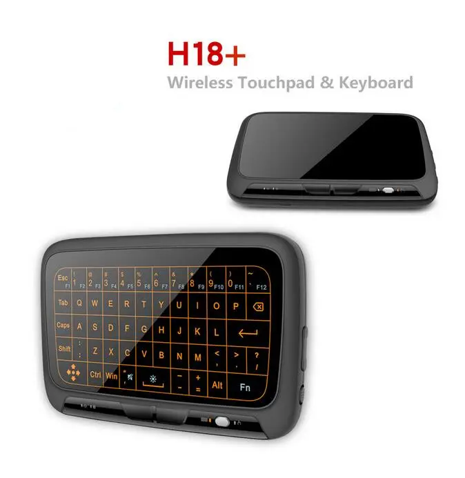 H18 Ergonomic pocket android smart tv laptop electronic mechanical gaming led backlit usb touchpad mini wireless keyboard