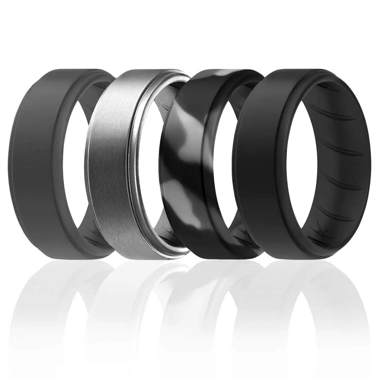 Wholesale Hot Sell Design Innovations Comfortable Mens Rubber silicone o ring band wedding silicone breathable rings