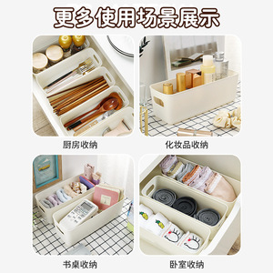 Rectangular plastic <b>drawer</b> organizer for kitchen table, cosmetics, snacks, sundries, socks, and other items. - Product Image 5