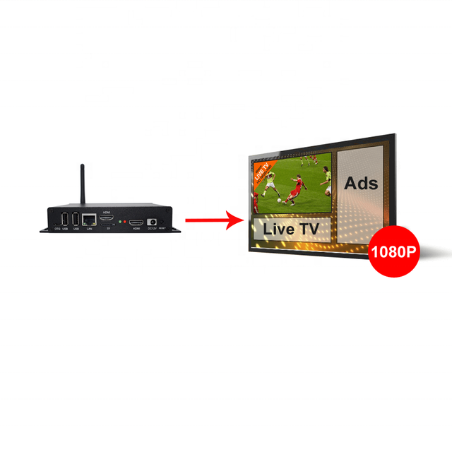 Support UHD 4K Decoding Android Digital Signage Media Player with LIVE TV
