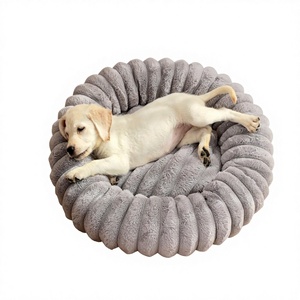 Beruhigendes Nachhaltiges Kunstfell Waschbares Plüsch-Rundbett für Haustiere mit Abnehmbarem Bezug für Hunde und Katzen zur Linderung von Angstzuständen und Verbesserung des Schlafes - Product Image 1
