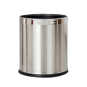 Stainless Steel Trash Can Double Layer Cylindrical Large Size For Home Bathroom Hotel Living Room Indoor Use - Product Image 2