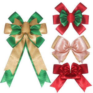 Ornement nœud en jute texturé fait main avec bordure filée pour le sommet de l'arbre de Noël, cadeau de fête, emballage cadeau, accessoires de décoration DIY - Product Image 6