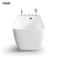 Baignoire autoportante rectangulaire en acrylique Adak WB-8035 avec drain, portable, écologique, garantie 5 ans, nettoyage facile, profonde