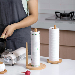 Portarotolo da <span class=keywords><strong>cucina</strong></span> in bambù per la casa, supporto da terra per rotoli di carta assorbente - Product Image 2