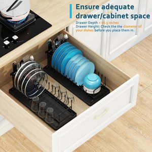 Stainless Steel Extensible Dish Drainer Removable Cutlery Holder Dish Drying <b>Rack</b> Extendable <b>Kitchen</b> Dish <b>Rack</b> - Product Image 3