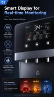 Distributeur d'eau RO enrichie en hydrogène à cinq étapes avec verrouillage enfant, purificateur d'eau domestique à bloc de carbone pour diverses applications