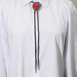 Corbata Bolo Vaquera Occidental Vintage Elegante de Piedra Negra con Colgante de Cuero, Joyería de Corbata Occidental para Hombres y Mujeres, Accesorios - Product Image 4