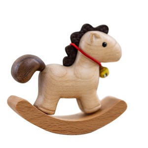 Caballo balancín YiTao de madera maciza, adorno de escritorio, decoración de madera con diseño de dibujos animados, para el hogar, la oficina, regalo de cumpleaños - Product Image 5