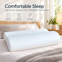 Oreiller ergonomique en mousse à mémoire de forme respirante avec contour en forme de B de 10 cm x 7 cm, soutien du cou, housse amovible