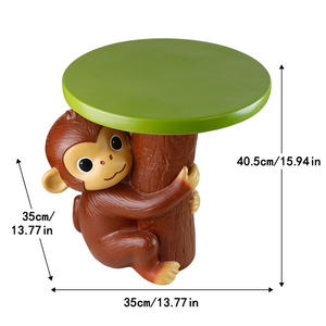 Neuartige handbemalte Affen-Skulptur aus Kunstharz, tierförmige Figur, baumförmiger Beistelltisch, Couchtisch-Dekoration für den Innenbereich - Product Image 5