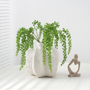 Fleur artificielle en soie de tissu polyester, plante verte décorative, branche unique pour décoration DIY à domicile - Product Image 1