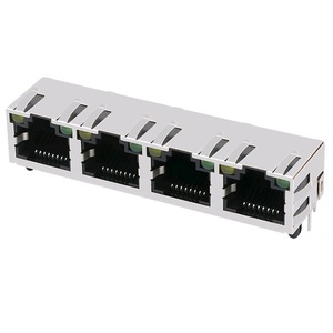Không có từ RJ45 jack 1x4 nhiều cổng 8P8C PCB Modular Ổ cắm mạng rjhse538504 - Product Image 1
