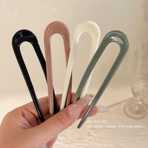 Épingles à cheveux courtes en satin et plastique, style vintage et moderne, en forme de U – Pinces antidérapantes pour chignon, idéales pour le coiffage quotidien et les fêtes - Product Image 2