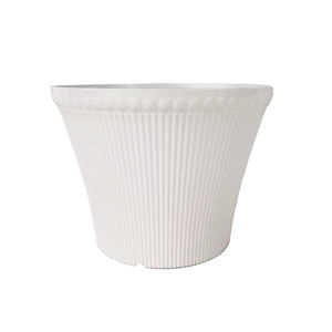 ऊर्ध्वाधर रिबन pp planter चमकदार फिनिश क्लासिक क्लासिक फूल के बर्तन घर और बगीचे के लिए जल निकासी छेद के साथ - Product Image 5