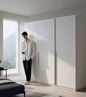 Armoire coulissante personnalisable pour la maison, l'hôtel, la villa et la chambre à coucher Armoire à vêtements extensible en bois