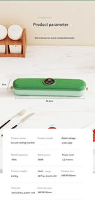 Machine de mise sous vide portable mini, scelleuse alimentaire automatique pour aliments secs et humides, design compact, machine d'emballage sous vide - Product Image 3