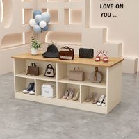 Luxuriöser Schuh- und Taschen-Präsentationsschrank, Modische Schuh- und Handtaschen-Vitrine, Glas-Verkaufsregal für Boutiquen