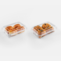 Récipient d'emballage alimentaire jetable en gros boîte d'emballage alimentaire carrée en plastique PET pour gâteaux
