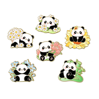 Fabrication de pin's de revers en métal personnalisés de haute qualité, promotionnels, OEM ODM, avec impression UV 2D, motif Panda