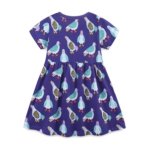 Nuovo Vestito Estivo per Bambine con Maniche Corte e Collo Tondo, Stampa Cartoon, in Cotone Lavorato a Maglia, Alla Moda - Product Image 2